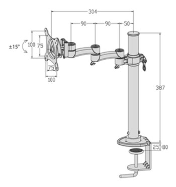 SOPORTE UNIVERSAL PARA MESA 13" - 24"