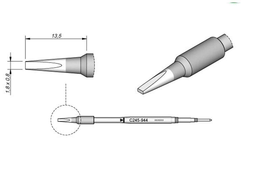 JBC CARTUCHO PARA LAPIZ DE SOLDAR 1.8MM