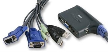 ATEN CONMUTADOR KVM CON CABLE VGA/AUDIO USB DE 2 PUERTOS