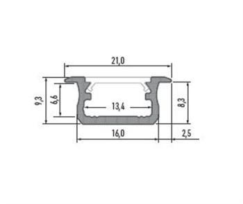 PERFIL DE ALUMINIO PARA EMPOTRAR