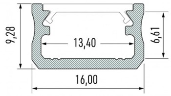 PERFIL DE ALUMINIO 16X9.28